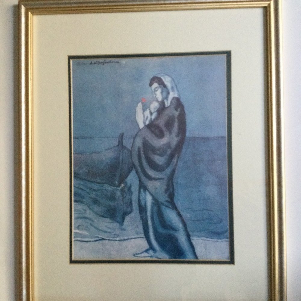 Pablo Picasso Mother and Child at the Seashore Framed Print